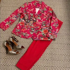 Isaac Mizrahi floral blazer, size S